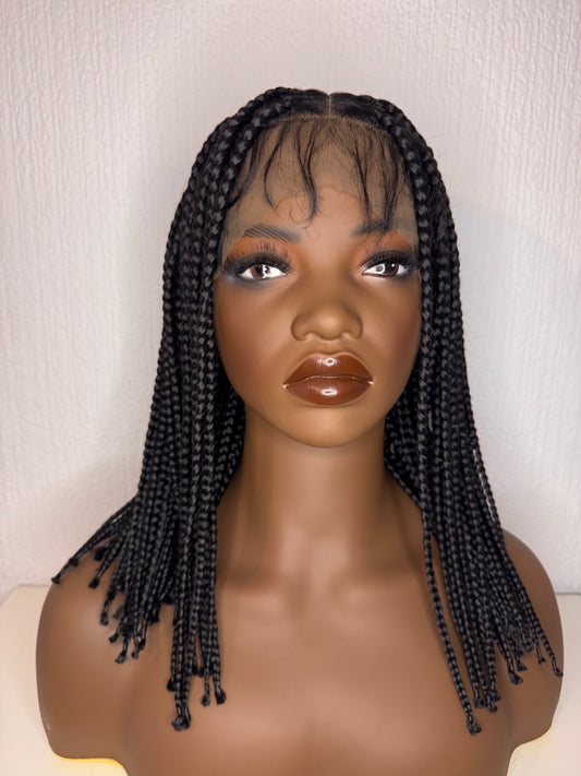14 Inches Short Black Box Braid Wig