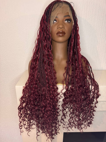 36 Inches 1B/Burgundy Boho Goddess Wig