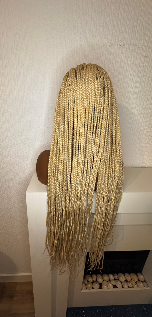 Full Lace 36 Inches 613 Platinum Blonde Box Braid Wig